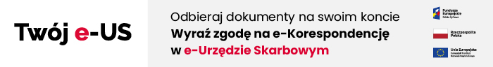 Twój e-US u napis: odbieraj dokumenty na swoimkoncie. Wyraź zgodę na e-korespondencję w e-Urzędzie Skarbowym